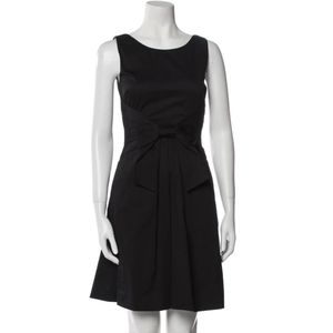 KATE SPADE NEW YORKS coop Neck Mini Black Dress with Gathering Detail On Waist